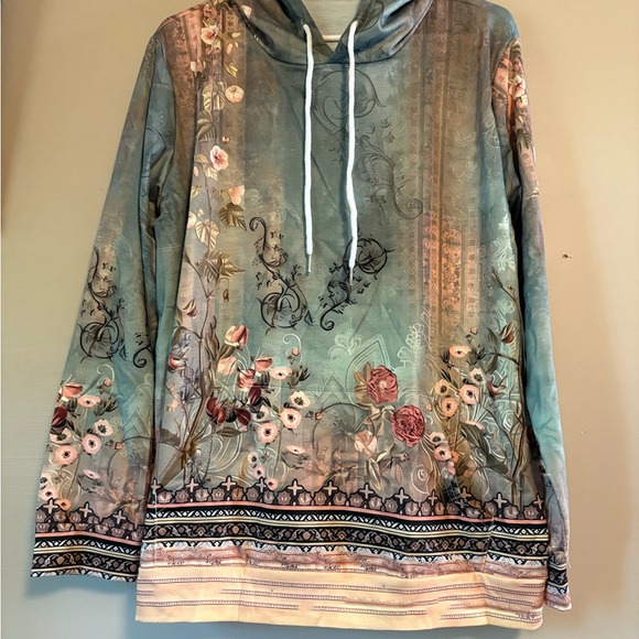 Floral Patterned Hoodie with Drawstrings - never worn - Picture 1 of 2